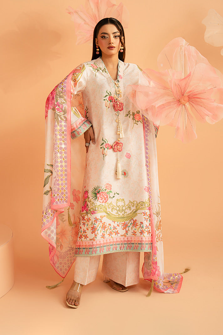 Serene Premium Amelia Printed Silk Pret 3Pc Suit SP-158 Blush Reverie