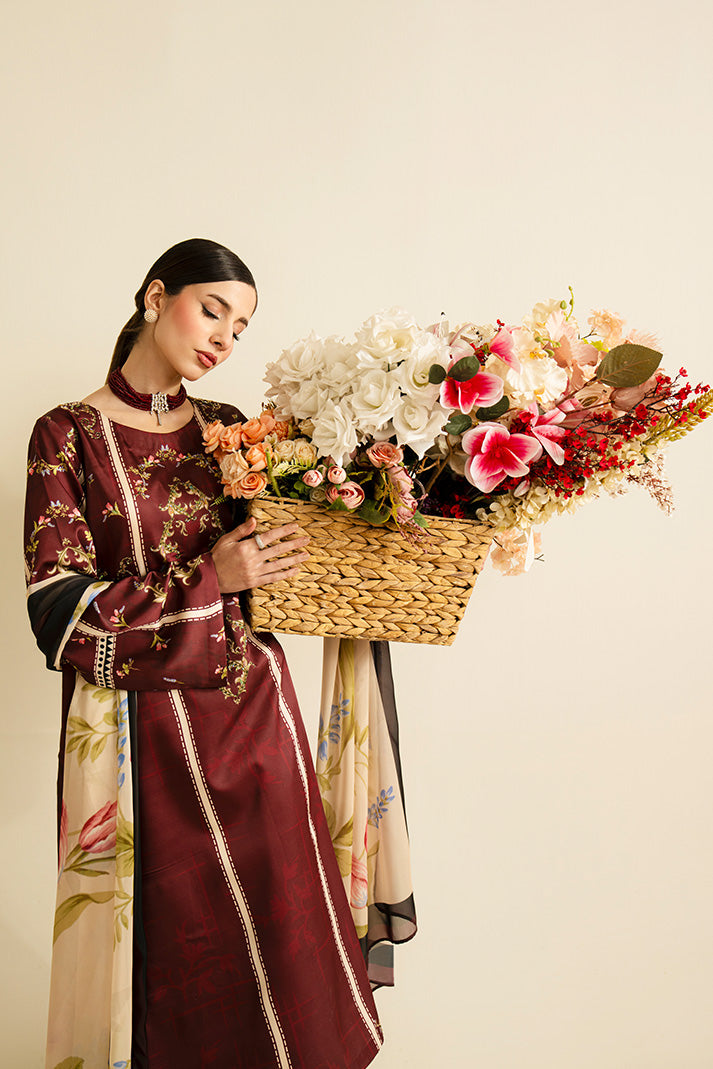 Serene Premium Celeste Embroidered Silk Pret 3Pc Suit SP-162 Al Tair