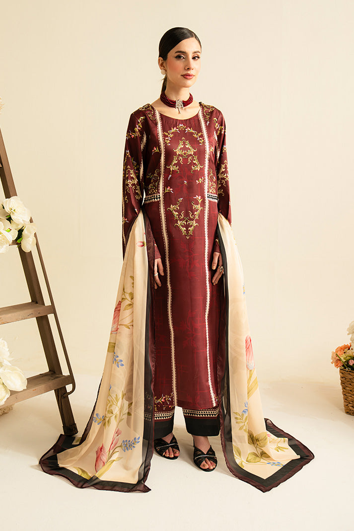 Serene Premium Celeste Embroidered Silk Pret 3Pc Suit SP-162 Al Tair