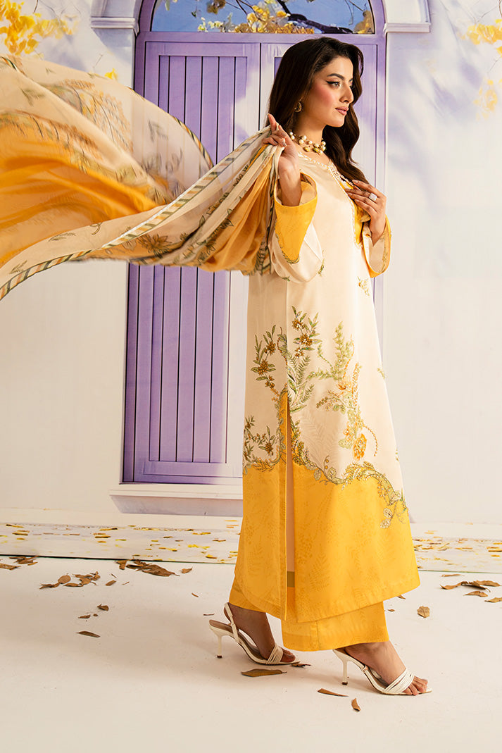 Serene Premium Celeste Embroidered Silk Pret 3Pc Suit SP-167 Halcyon