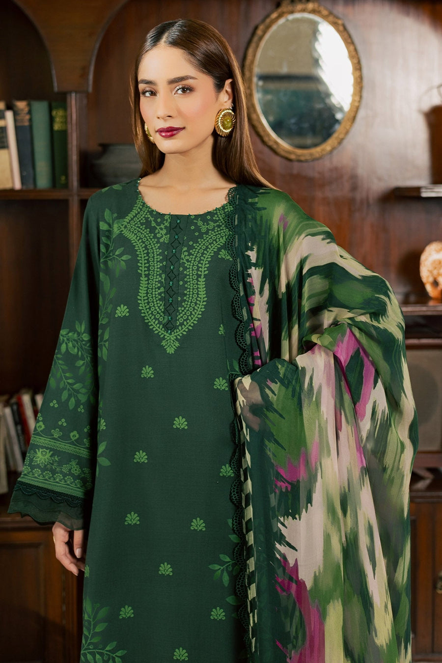 Nureh Signature Printed Viscose Slub Unstitched 3Pc Suit SP-211