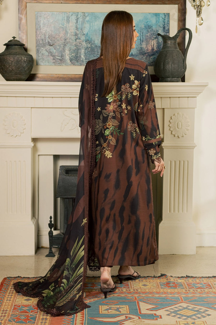 Nureh Signature Printed Viscose Slub Unstitched 3Pc Suit SP-214