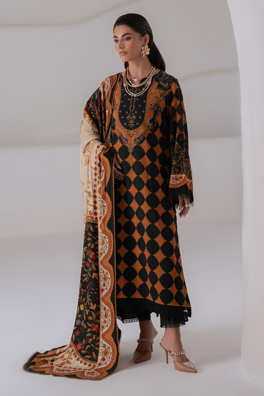 Nureh Signature Printed Marina Unstitched 3Pc Suit SP-226