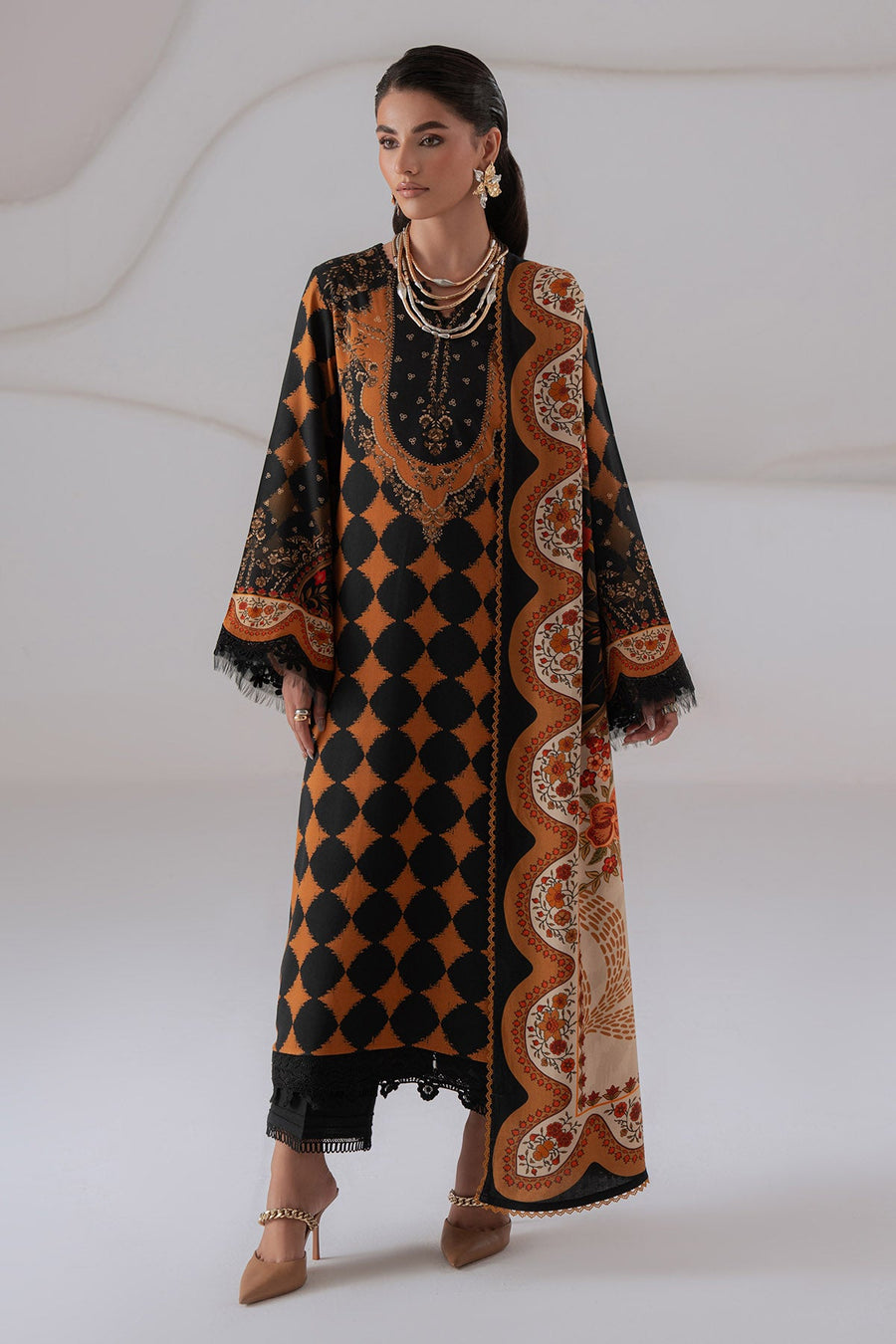 Nureh Signature Printed Marina Unstitched 3Pc Suit SP-226