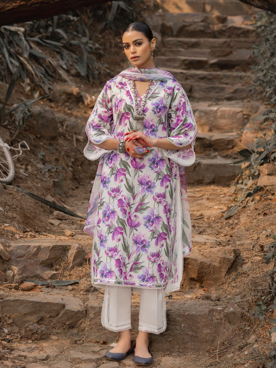 Gul Ahmed Printed Lawn Unstitched 3Pc Suit SP-42009