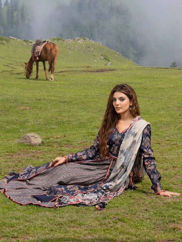 Gul Ahmed Printed Polyestor Unstitched 3Pc Suit SP-42045