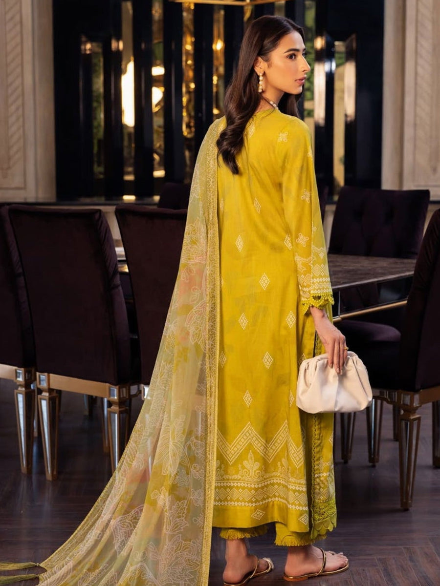 NUREH Signature Printed Lawn Unstitched 3 Piece Suit SP-52