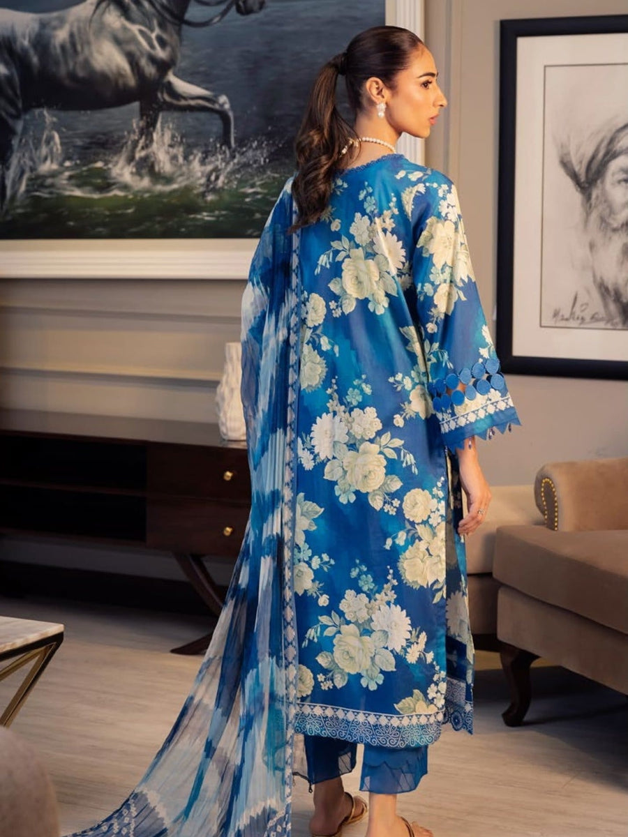 NUREH Signature Printed Lawn Unstitched 3 Piece Suit SP-54