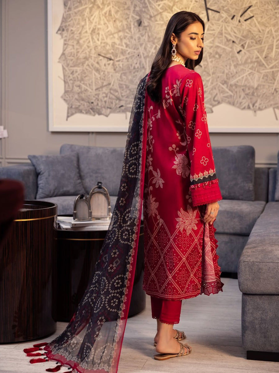NUREH Signature Printed Lawn Unstitched 3 Piece Suit SP-55