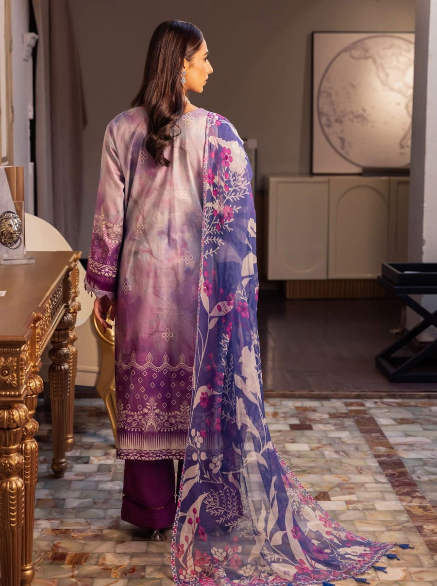 NUREH Signature Printed Lawn Unstitched 3 Piece Suit SP-56