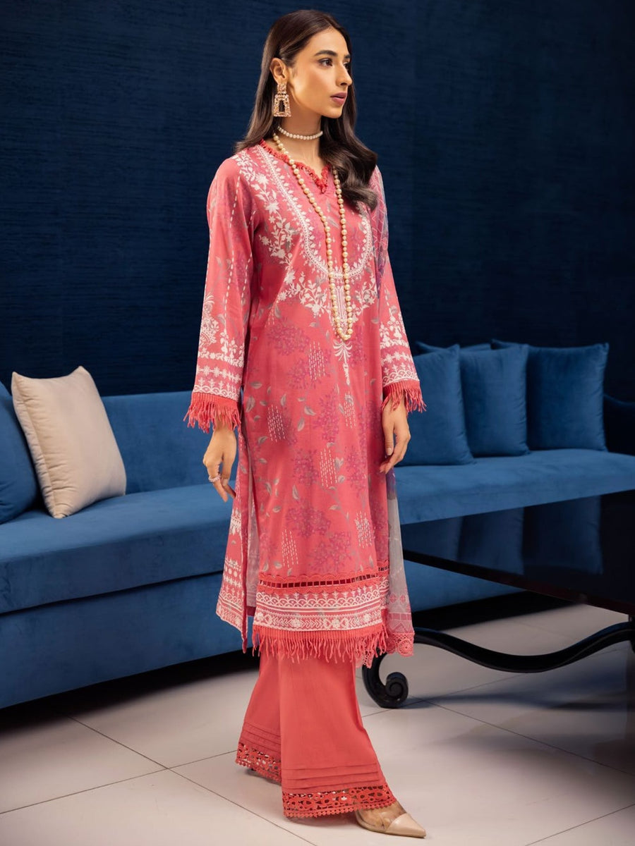 NUREH Signature Printed Lawn Unstitched 3 Piece Suit SP-57