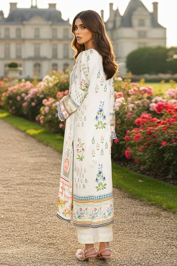 Serene Premium Day Dream Embroidered Pret Cotton Satin 3Pc Suit SPP-03 Eden