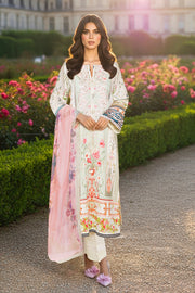 Serene Premium Day Dream Embroidered Pret Cotton Satin 3Pc Suit SPP-03 Eden