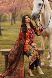 Serene Premium Day Dream Embroidered Pret Cotton Satin 3Pc Suit SPP-05 Bloom