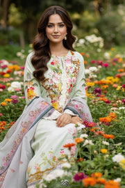 Serene Premium Day Dream Embroidered Pret Cotton Satin 3Pc Suit SPP-06 Dewdrop