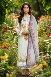 Serene Premium Day Dream Embroidered Pret Cotton Satin 3Pc Suit SPP-06 Dewdrop