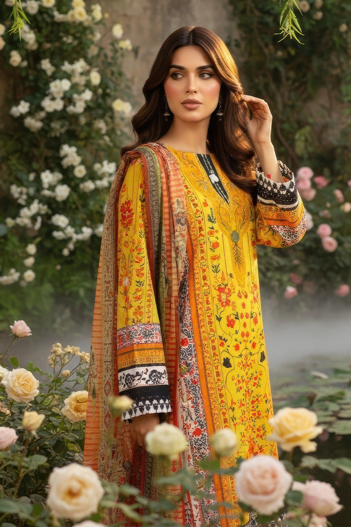 Serene Premium Day Dream Embroidered Pret Cotton Satin 3Pc Suit SPP-08 Haze
