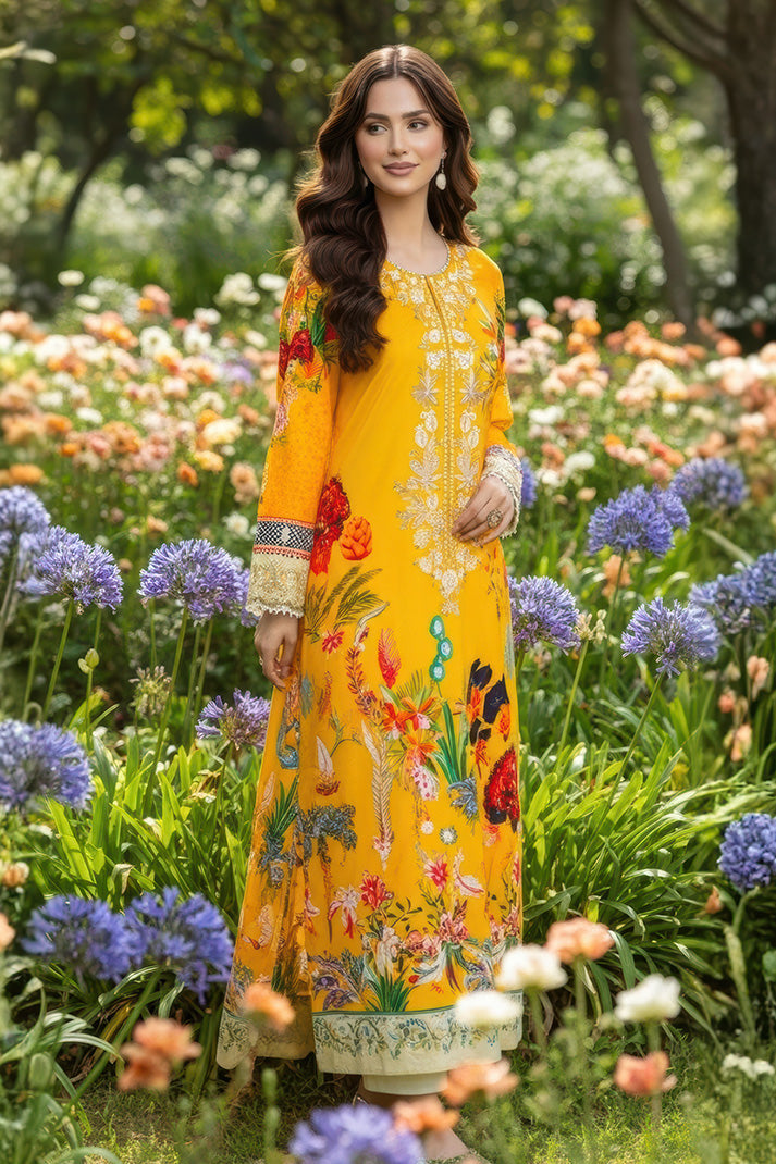 Serene Premium Day Dream Embroidered Pret Cotton Satin 3Pc Suit SPP-10 Reverie