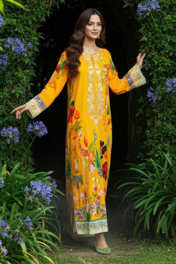 Serene Premium Day Dream Embroidered Pret Cotton Satin 3Pc Suit SPP-10 Reverie