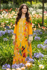 Serene Premium Day Dream Embroidered Pret Cotton Satin 3Pc Suit SPP-10 Reverie