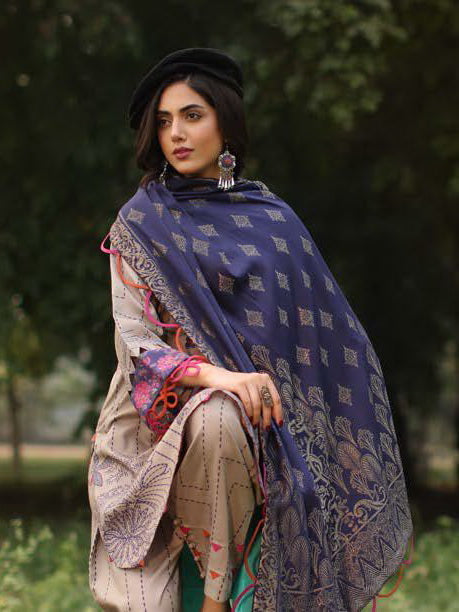Charizma Signature Printed Linen Unstitched 3Pc Suit SPW4-06