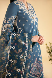 Qalamkar Qlinekari Embroidered Lawn Unstitched 3Pc Suit SQ-05 ELA