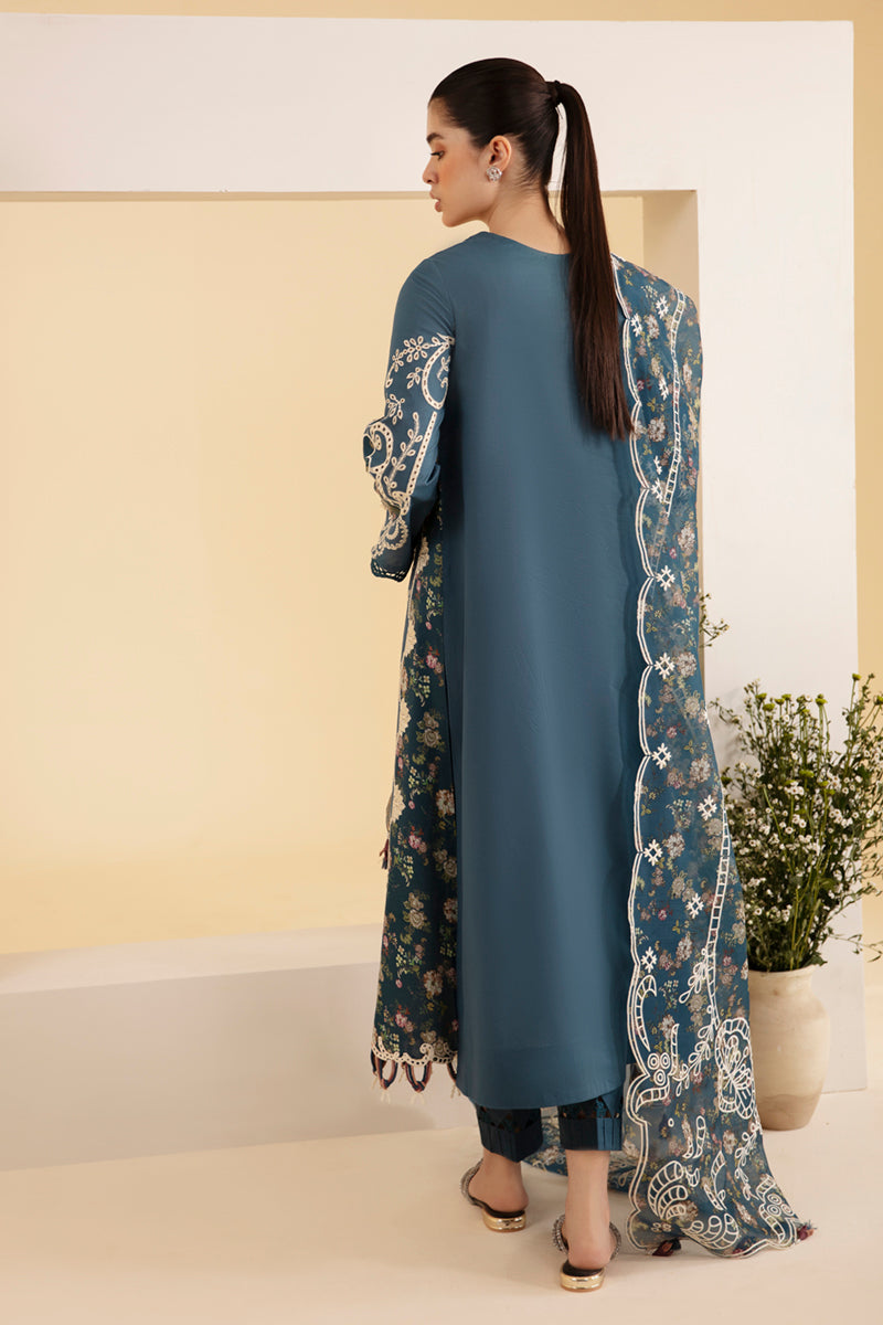 Qalamkar Qlinekari Embroidered Lawn Unstitched 3Pc Suit SQ-05 ELA