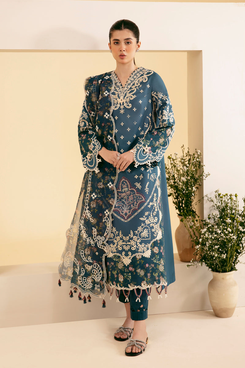 Qalamkar Qlinekari Embroidered Lawn Unstitched 3Pc Suit SQ-05 ELA