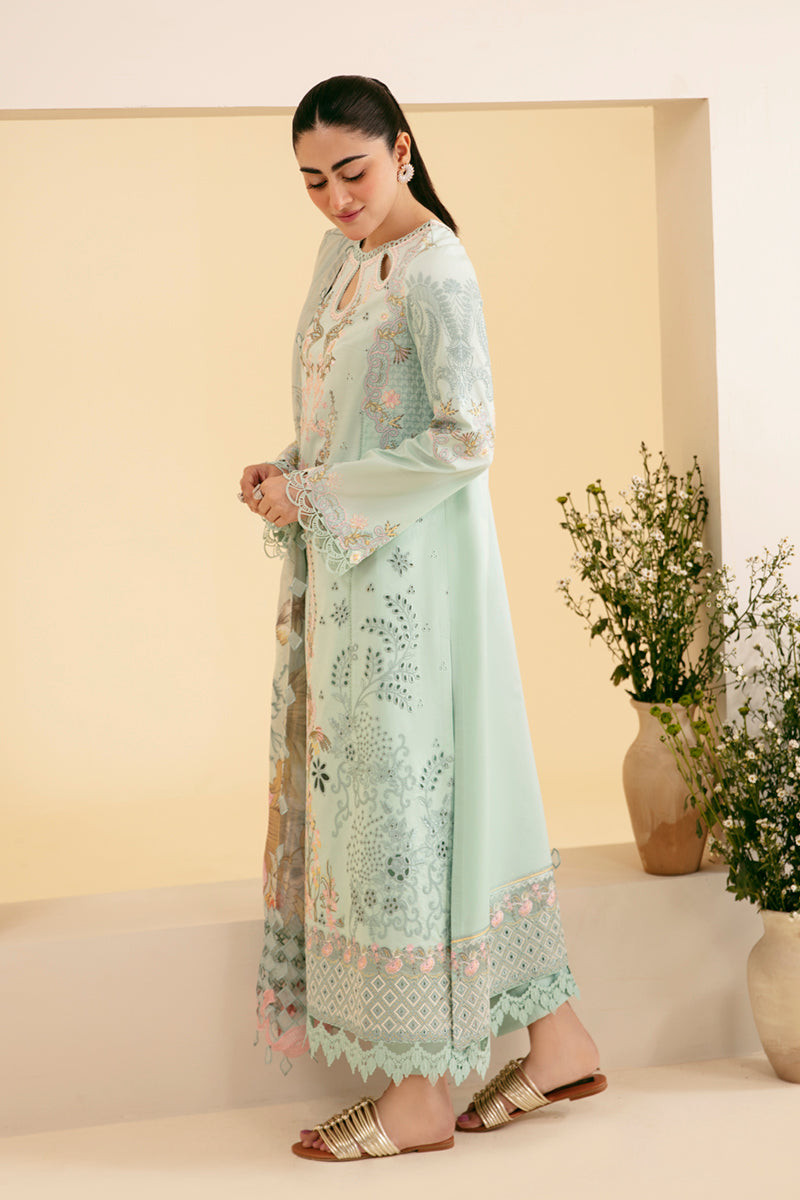 Qalamkar Qlinekari Embroidered Lawn Unstitched 3Pc Suit SQ-06 AFROZEH