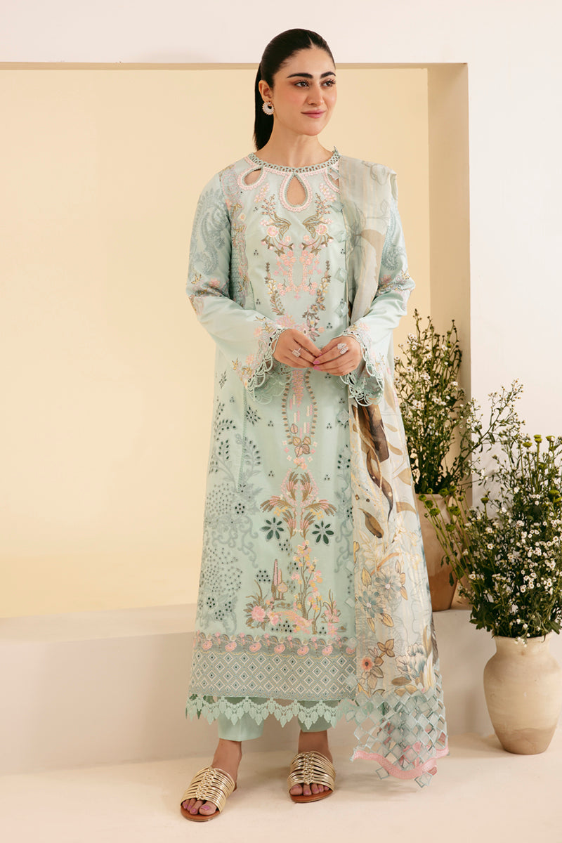 Qalamkar Qlinekari Embroidered Lawn Unstitched 3Pc Suit SQ-06 AFROZEH