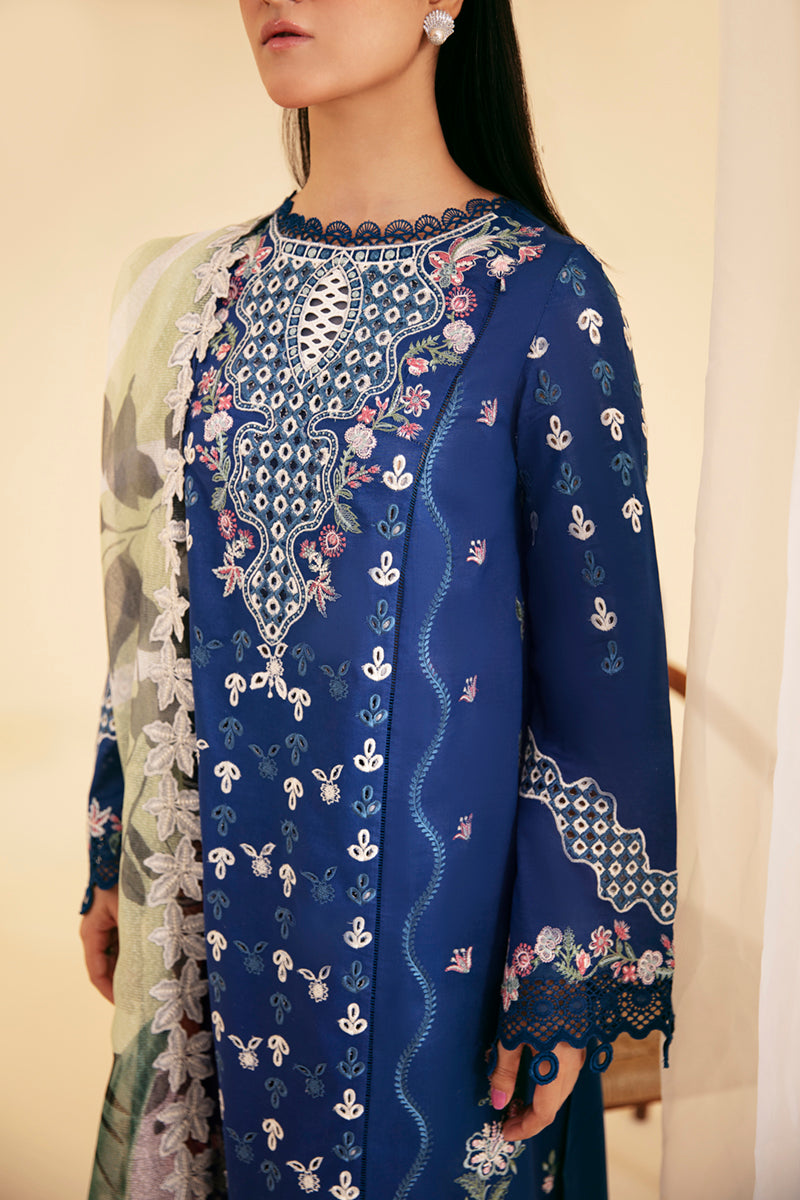 Qalamkar Qlinekari Embroidered Lawn Unstitched 3Pc Suit SQ-08 ZEL
