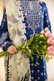 Qalamkar Qlinekari Embroidered Lawn Unstitched 3Pc Suit SQ-08 ZEL