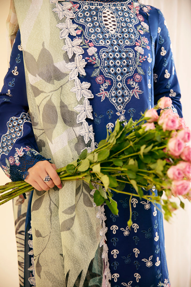 Qalamkar Qlinekari Embroidered Lawn Unstitched 3Pc Suit SQ-08 ZEL