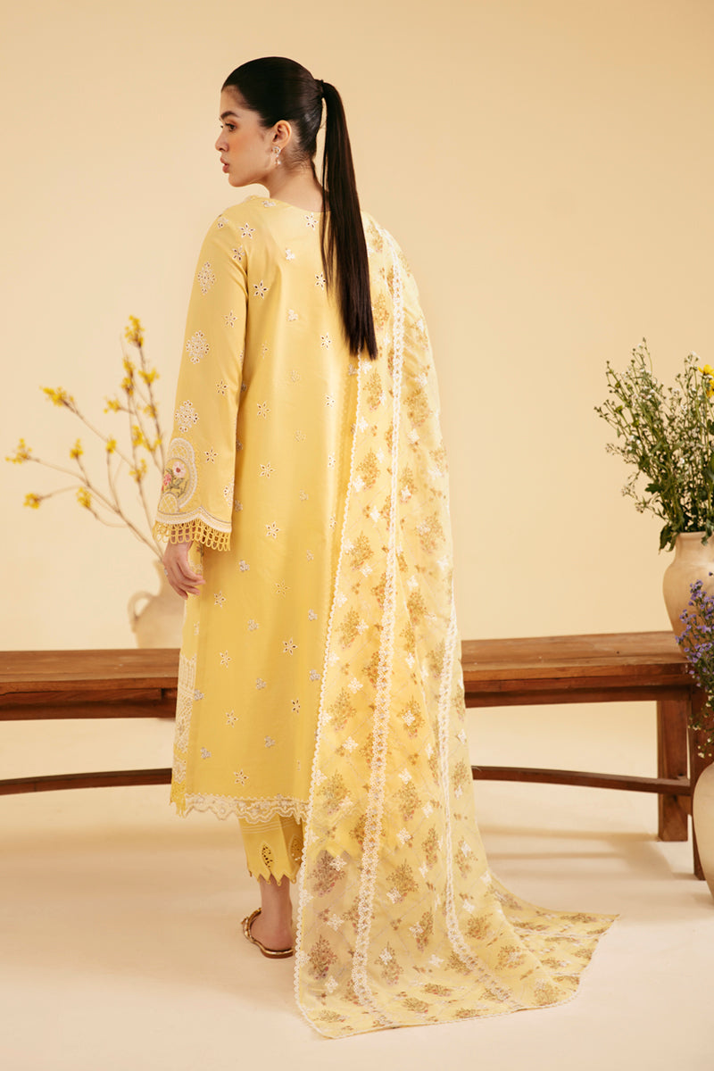 Qalamkar Qlinekari Embroidered Lawn Unstitched 3Pc Suit SQ-12 ZHAIN