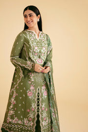 Qalamkar Qlinekari Embroidered Lawn Unstitched 3Pc Suit SQ-14 SEMAL