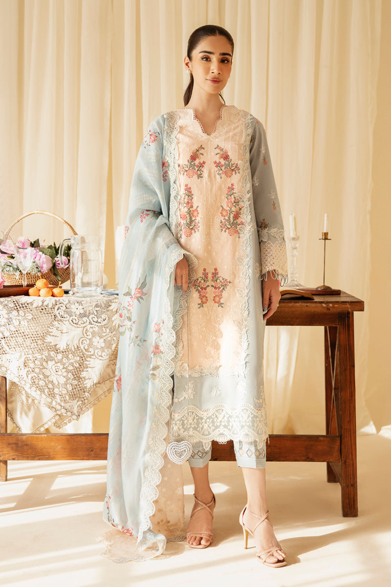 Qalamkar Qlinekari Embroidered Lawn Unstitched 3Pc Suit SQ-15 NEYLAN