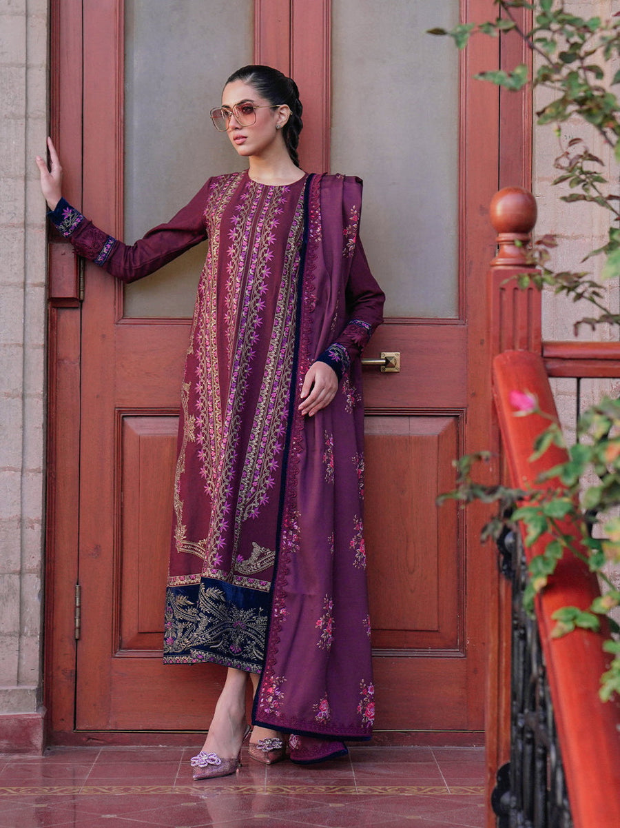 Saira Rizwan Embroidered Khaddar Unstitched 3Pc Suit SR-02 ZAYNEM