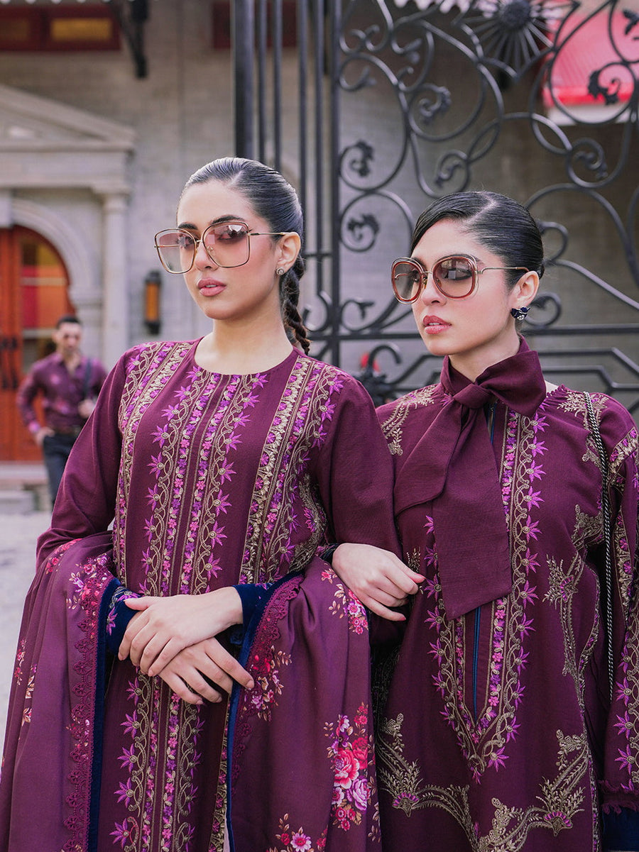 Saira Rizwan Embroidered Khaddar Unstitched 3Pc Suit SR-02 ZAYNEM