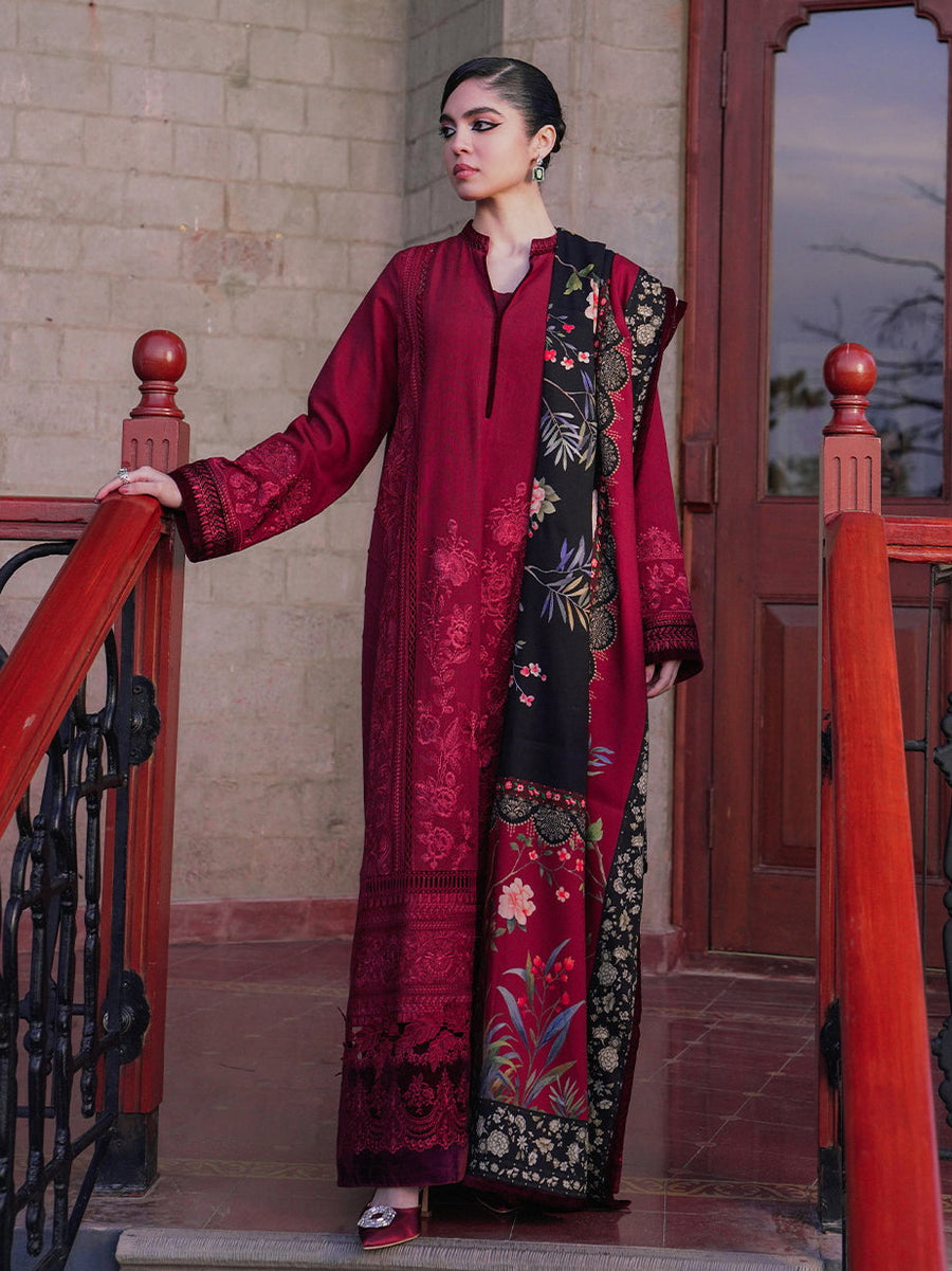Saira Rizwan Embroidered Khaddar Unstitched 3Pc Suit SR-08 SOHA