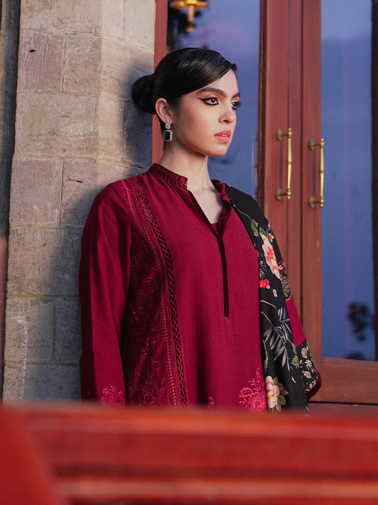Saira Rizwan Embroidered Khaddar Unstitched 3Pc Suit SR-08 SOHA