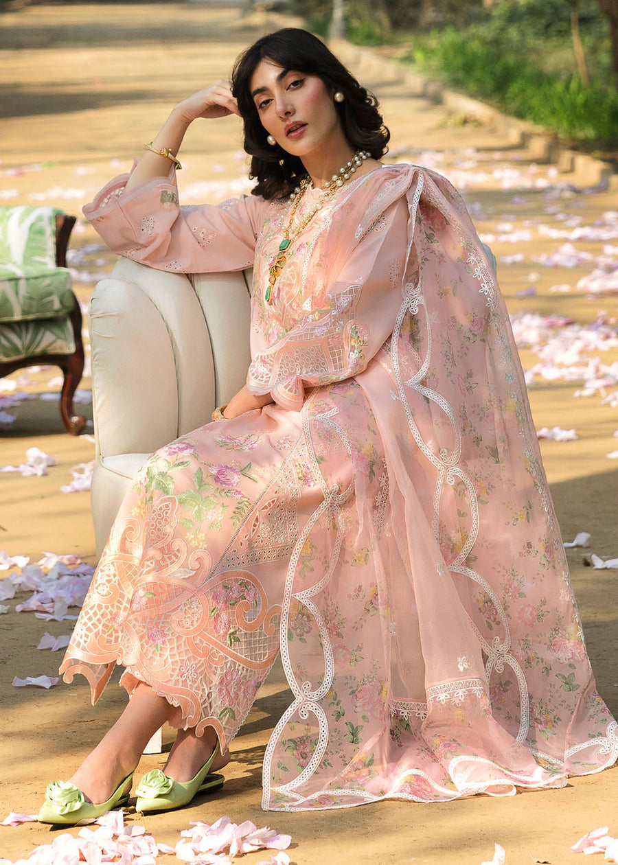 Sardinia Floral Forest Embroidered Lawn Unstitched 3Pc Suit SR-801 Rosewood