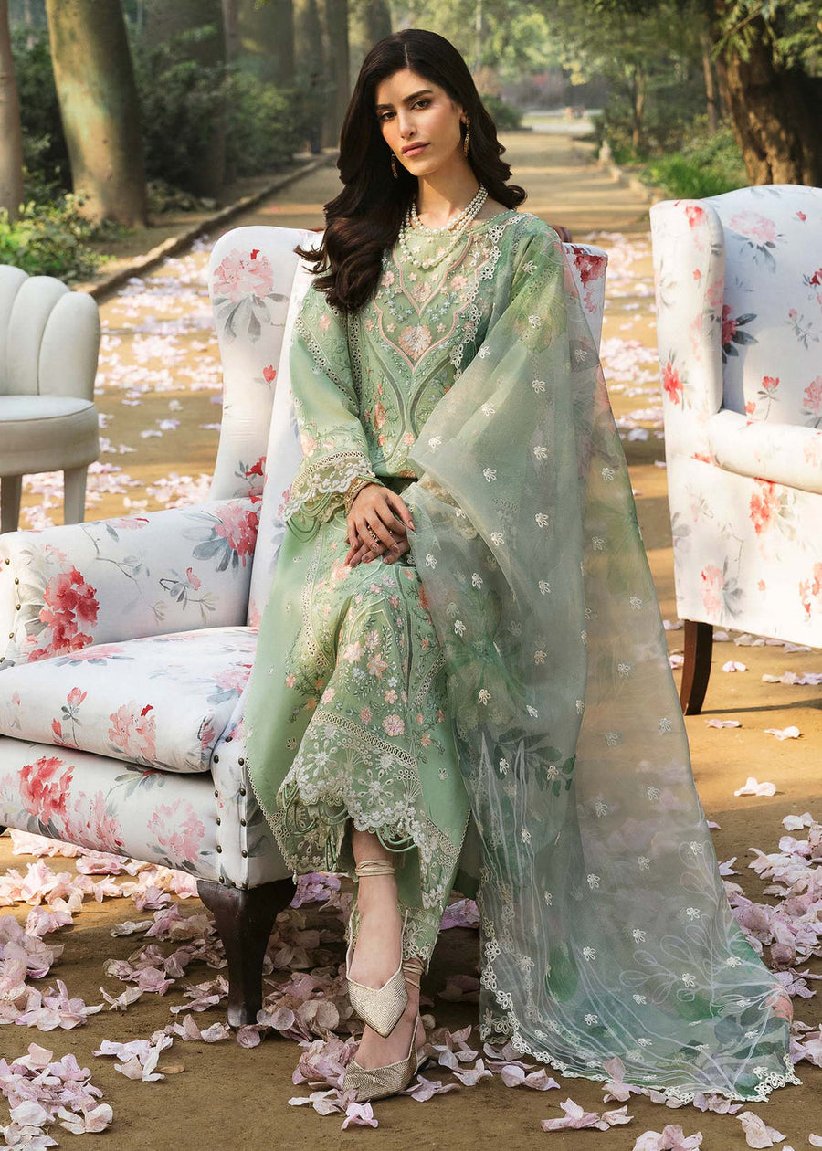 Sardinia Floral Forest Embroidered Lawn Unstitched 3Pc Suit SR-802 Green Allure