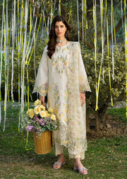 Sardinia Floral Forest Embroidered Lawn Unstitched 3Pc Suit SR-804 Ivory Bloom