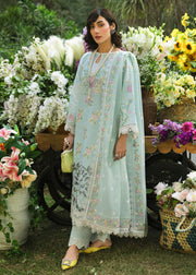 Sardinia Floral Forest Embroidered Lawn Unstitched 3Pc Suit SR-808 Sky Petal