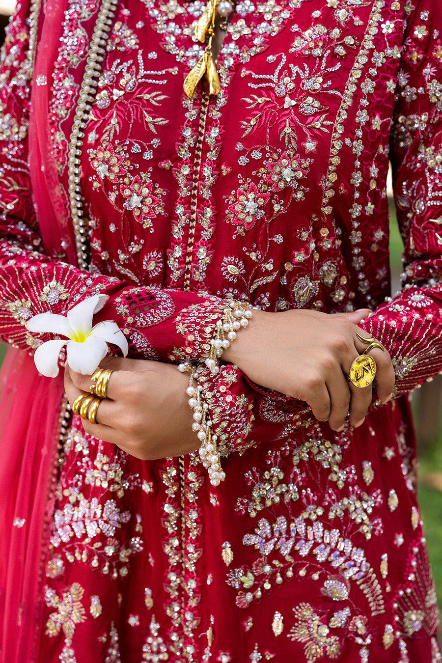 Saira Rizwan Wedding Festive Unstitched Raw Silk 3Pc Suit SRF25-01 GOLNAR