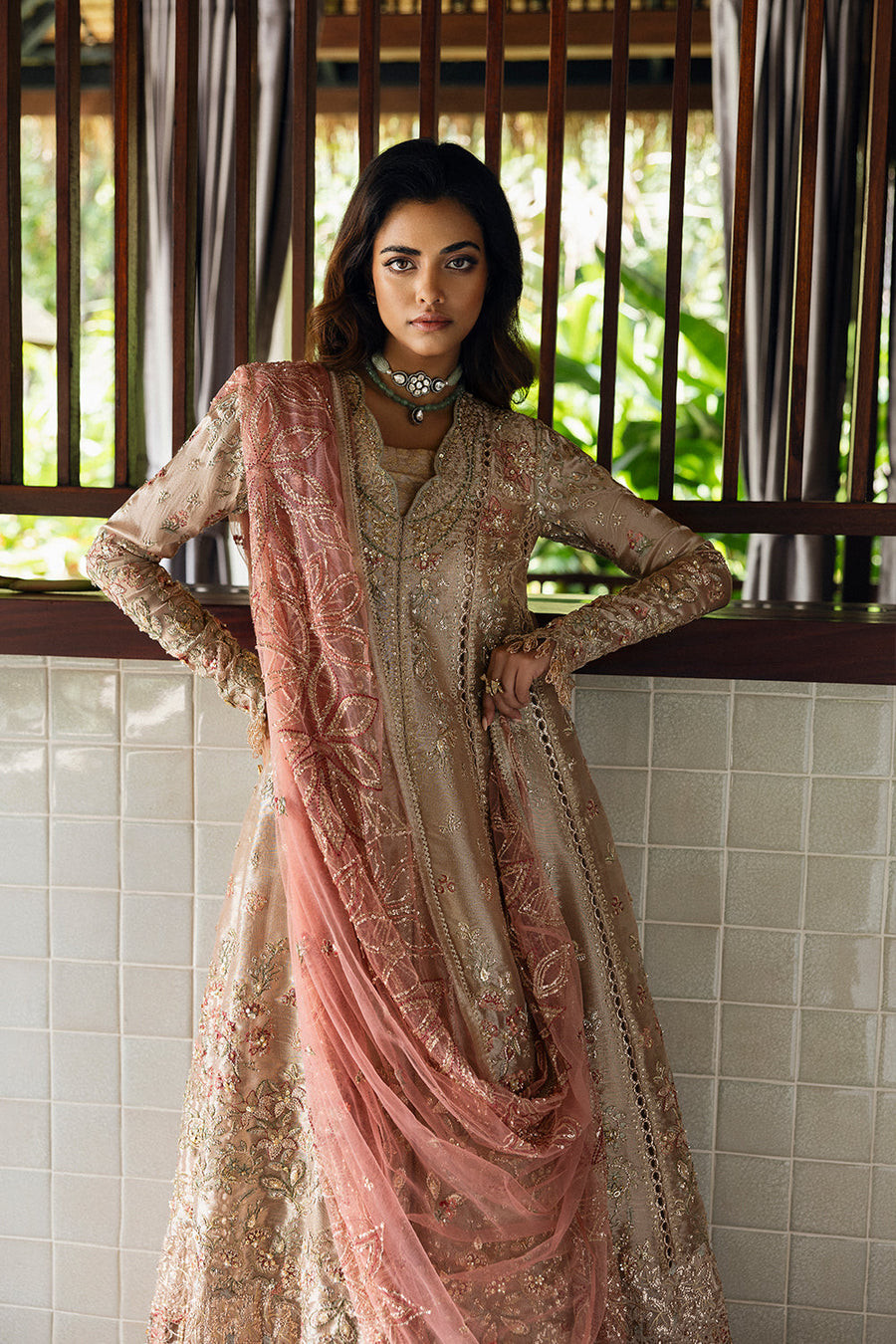 Saira Rizwan Wedding Festive Unstitched Zari Tissue 3Pc Suit SRF25-03 ROHANA