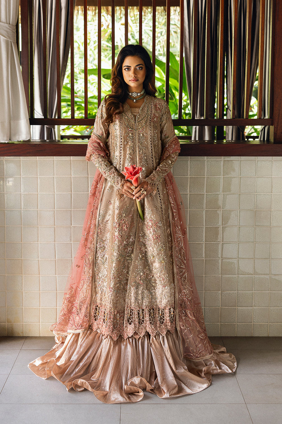 Saira Rizwan Wedding Festive Unstitched Zari Tissue 3Pc Suit SRF25-03 ROHANA