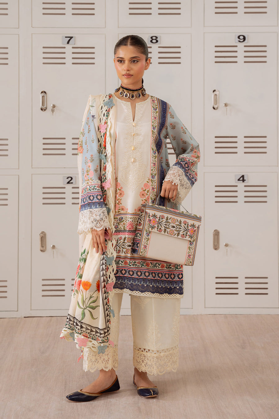 Saira Rizwan Laanem Embroidered Lawn Unstitched 3Pc Suit SRL25-07B ZUMRA