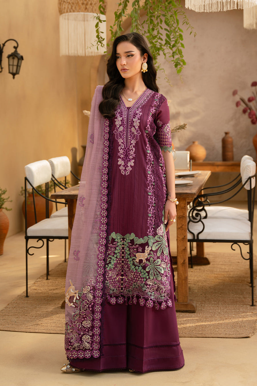 Saira Rizwan Embroidered Luxury Lawn Unstitched 3Pc Suit SRL25-11 VALERIE