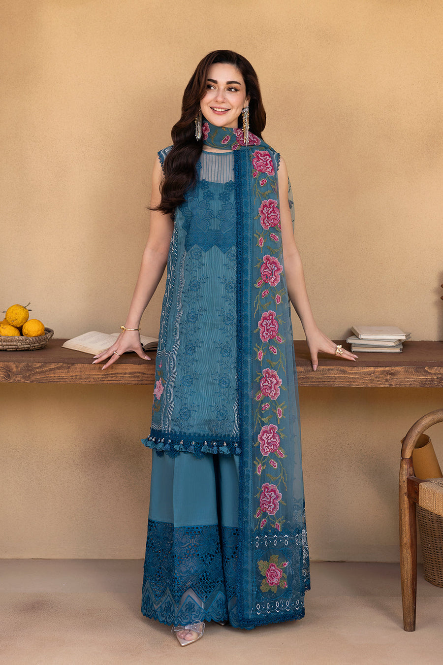 Saira Rizwan Embroidered Luxury Lawn Unstitched 3Pc Suit SRL25-12 ALMA